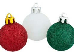 Baumschmuck-Set Weiß-Rot-Grün 3-fach sortiert