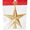 Baumspitze 3D-Stern mit Glitzer Gold 20 cm