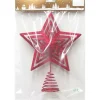 Baumspitze Stern aus Metall mit Rotem Glitzer 20 x 25 cm