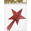 Baumspitze Stern Kunststoff mit Glitter Rot