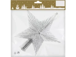 Baumspitze Stern Kunststoff Silber 18 cm x 19 cm