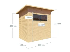 Bertilo Gerätehaus Pent Modern 2 Natur 208 cm x 157 cm FSC®