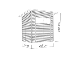 Bertilo Gerätehaus Pent Modern 2 Natur 208 cm x 157 cm FSC®