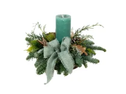 Birkengesteck mit 1 Kerze Mintgrün Länge 15 cm