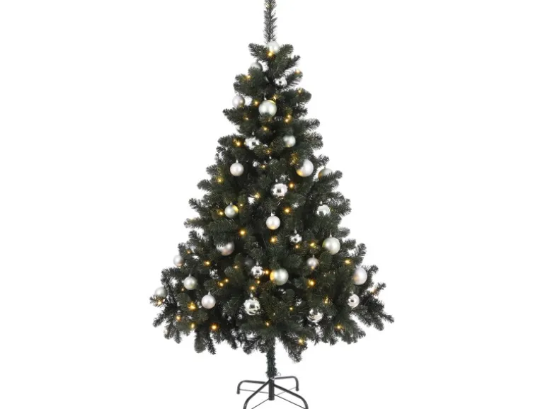 Black Box Trees Weihnachtsbaum Fynn LED Silber-Mintgrün H 185 x Ø 115 cm