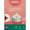 Bolsius Maxi-Teelichter in Box 10 Brennstunden 18 Stück