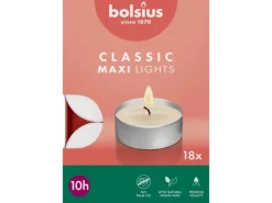 Bolsius Maxi-Teelichter in Box 10 Brennstunden 18 Stück