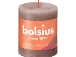 Bolsius Rustik-Kerze Shine 80/68 mm Rustikales Taupe
