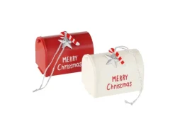 Boltze Dekoanhänger Santas Mailbox 2-fach Sortiert Rot-Weiß
