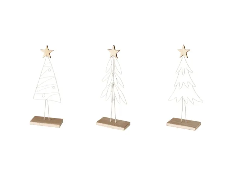 Boltze Dekoaufsteller Nordana 3-fach Sortiert 24 cm x 5 cm x 10 cm Weiß