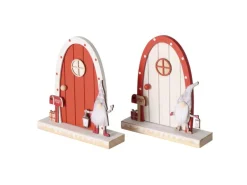 Boltze Deko-Aufsteller Snorre 2-fach Sortiert 20 cm x 18 cm x 5 cm Rot-Weiß