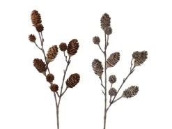 Boltze Deko-Zweig Kiefer 2-fach Sortiert 72 cm Braun