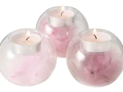 Boltze Home Teelichthalter Feder 3-fach sortiert