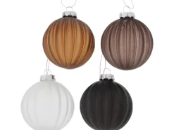 Boltze Home Weihnachtskugel Bente 4-fach sortiert