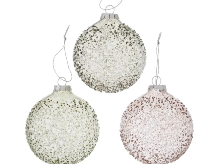 Boltze Home Weihnachtskugel Hedda 3-fach sortiert Lackiert