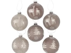 Boltze Home Weihnachtskugel Nordis 6-fach sortiert