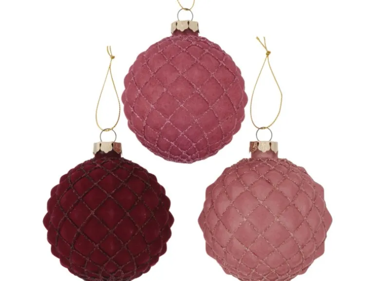 Boltze Home Weihnachtskugel Milana 3-fach sortiert