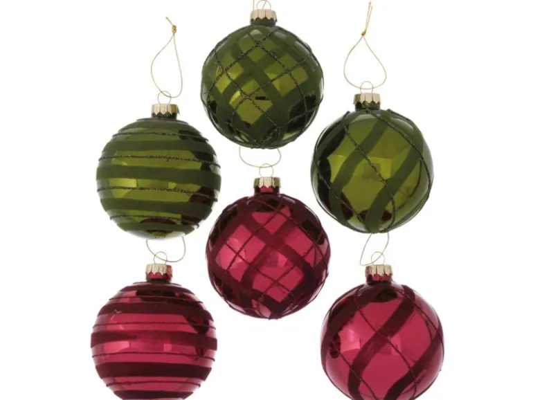 Boltze Home Weihnachtskugel Monja 6-fach sortiert