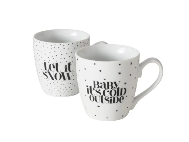 Boltze Jumbobecher Soho 2-fach Sortiert 480 ml Weiß-Schwarz