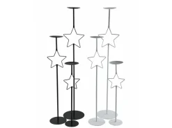 Boltze Kerzenleuchter Guila Schwarz - Weiß 3-teilig 2-fach sortiert