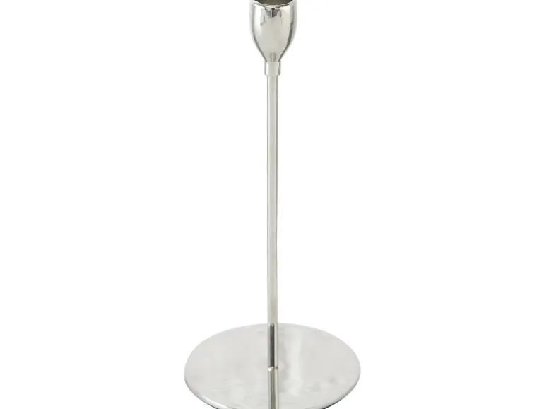 Boltze Kerzenleuchter "Malte" Metall in Silber zeitlos-elegant ca. 23 cm hoch