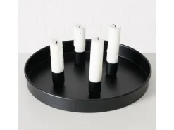 Boltze Kerzenleuchter Margo Ø 25 cm x 3 cm Schwarz