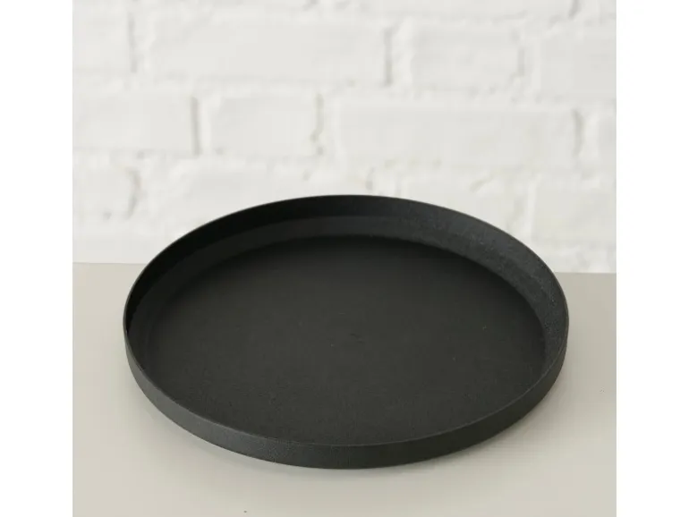 Boltze Kerzenteller Mio Ø 12 cm x 1 cm Schwarz