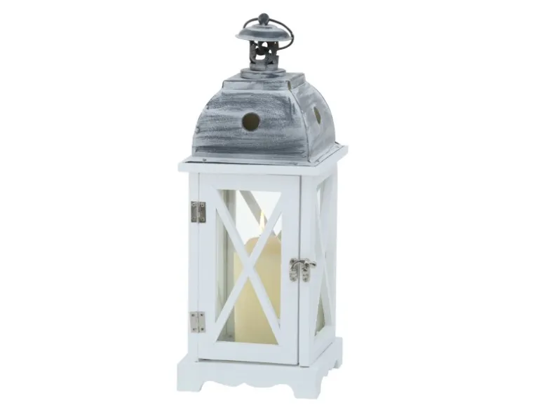 Boltze Laterne Bristol 42 cm x 16 cm x 16 cm Grau-Weiß
