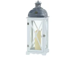 Boltze Laterne Bristol 61 cm x 22 cm x 22 cm Grau-Weiß