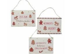 Boltze Schild Ginger Rechteck 0,5 cm x 21 cm x 14 cm Mehrfarbig 3-fach sortiert