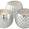 Boltze Selected Windlicht "Ainara" aus Glas in Silber ca. 11 cm in 3 Designs