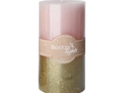 Boltze Stumpenkerze Praga 2-fach sortiert Rosa