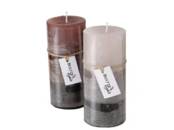 Boltze Stumpenkerze Strato 2-fach Sortiert Ø 6,5 cm x 14 cm Mehrfarbig