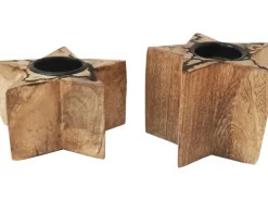 Boltze Teelichthalter Percha 2er-Set Natur