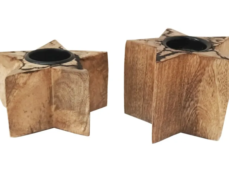 Boltze Teelichthalter Percha 2er-Set Natur