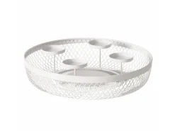 Boltze Teelichthalter Vika Rund 8 cm x 34 cm x 8 cm Grau