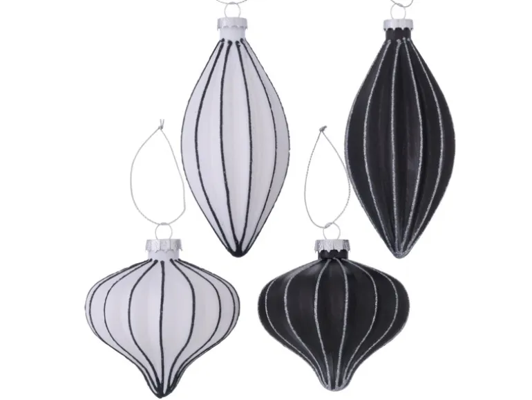 Boltze Weihnachtsanhänger 4-fach Sortiert Weiß-Schwarz