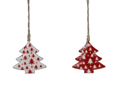 Boltze Weihnachtsanhänger Tilio 6 x 6 x 6 cm Rot-Weiß 8-fach sortiert