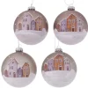Boltze Weihnachtsglaskugel Xmas Houses 4 Stück