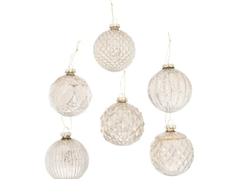 Boltze Weihnachtskugel Alisson 6-fach sortiert Champagner