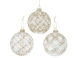 Boltze Weihnachtskugel Galant 3-fach Sortiert Ø 10 cm Goldtransparent
