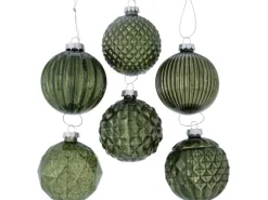 Boltze Weihnachtskugel Vilentia 6-fach sortiert Grün