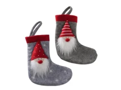 Boltze Weihnachtssocke Knuffel 2-fach Sortiert Grau-Rot