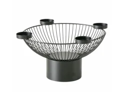 Boltze Windlicht Cindy Rund 17 cm x 33,5 cm x 17 cm Schwarz