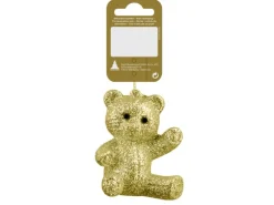 Bär Kunststoff Glitter Gold 7 cm