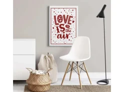 Bricoflor Love Is In The Air Bild Schlafzimmer Und Wohnzimmer Bild Mit Spruch Weihnachtsbild Auf Leinwand Mit Herzen Und Punkten