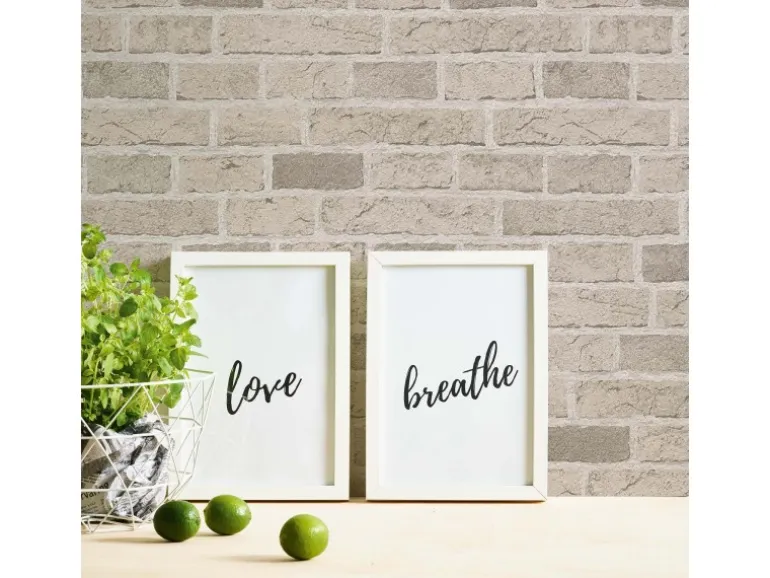 Bricoflor Mauertapete in Hellgrau und Beige Moderne Steinoptik Tapete aus Papier Graue Ziegelstein Tapete für Schlafzimmer und Wohnzimmer