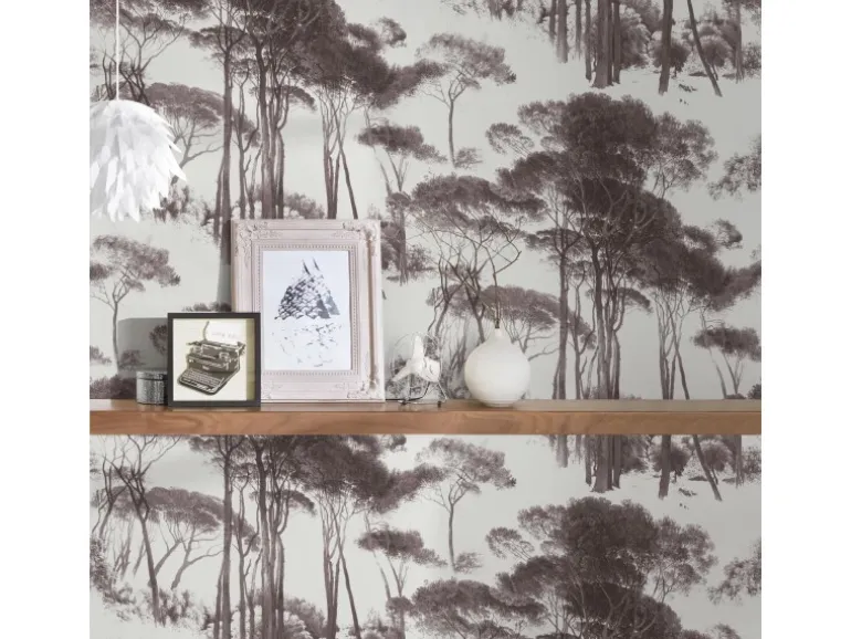 Bricoflor Vlies Waldtapete Schwarz