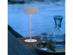 Brilliant Akku-Tischleuchte Picco mit Solar 30 cm Weiß