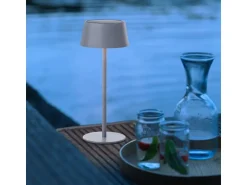 Brilliant Akku-Tischleuchte Picco mit Solar 30 cm Grau